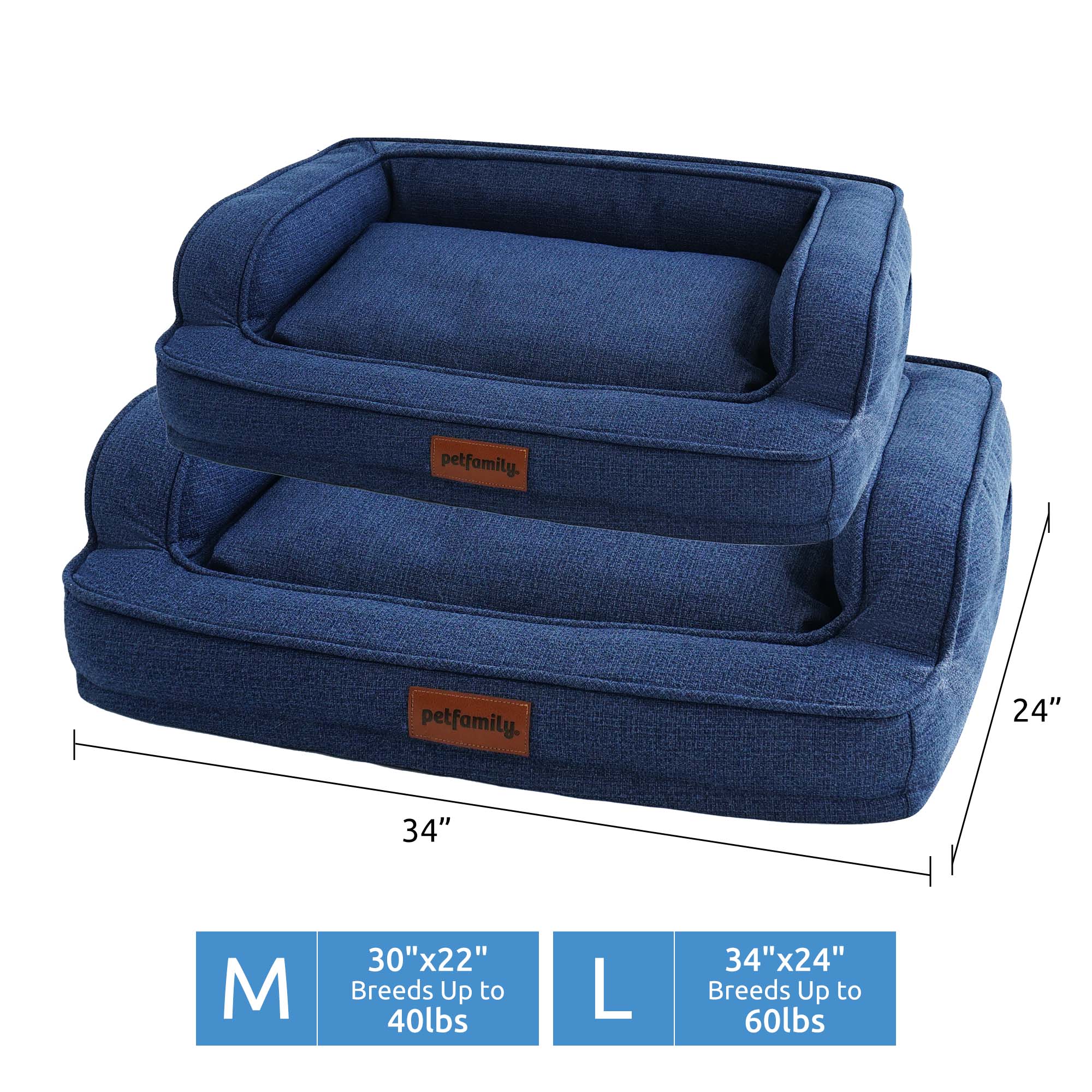 Luxury Dog Bed Cat Bed Pet Bed, Navy