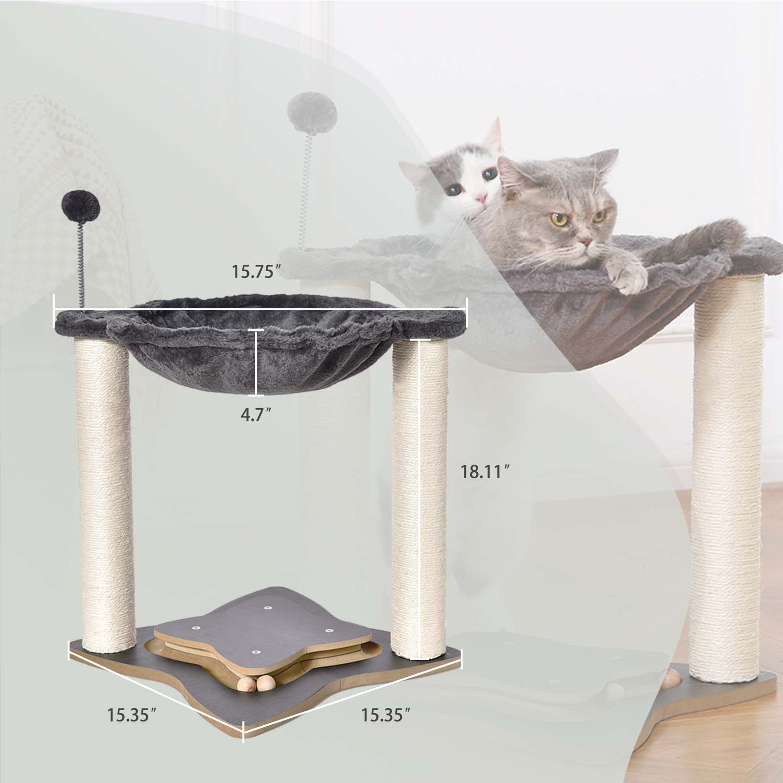 Scratching post outlet with hammock