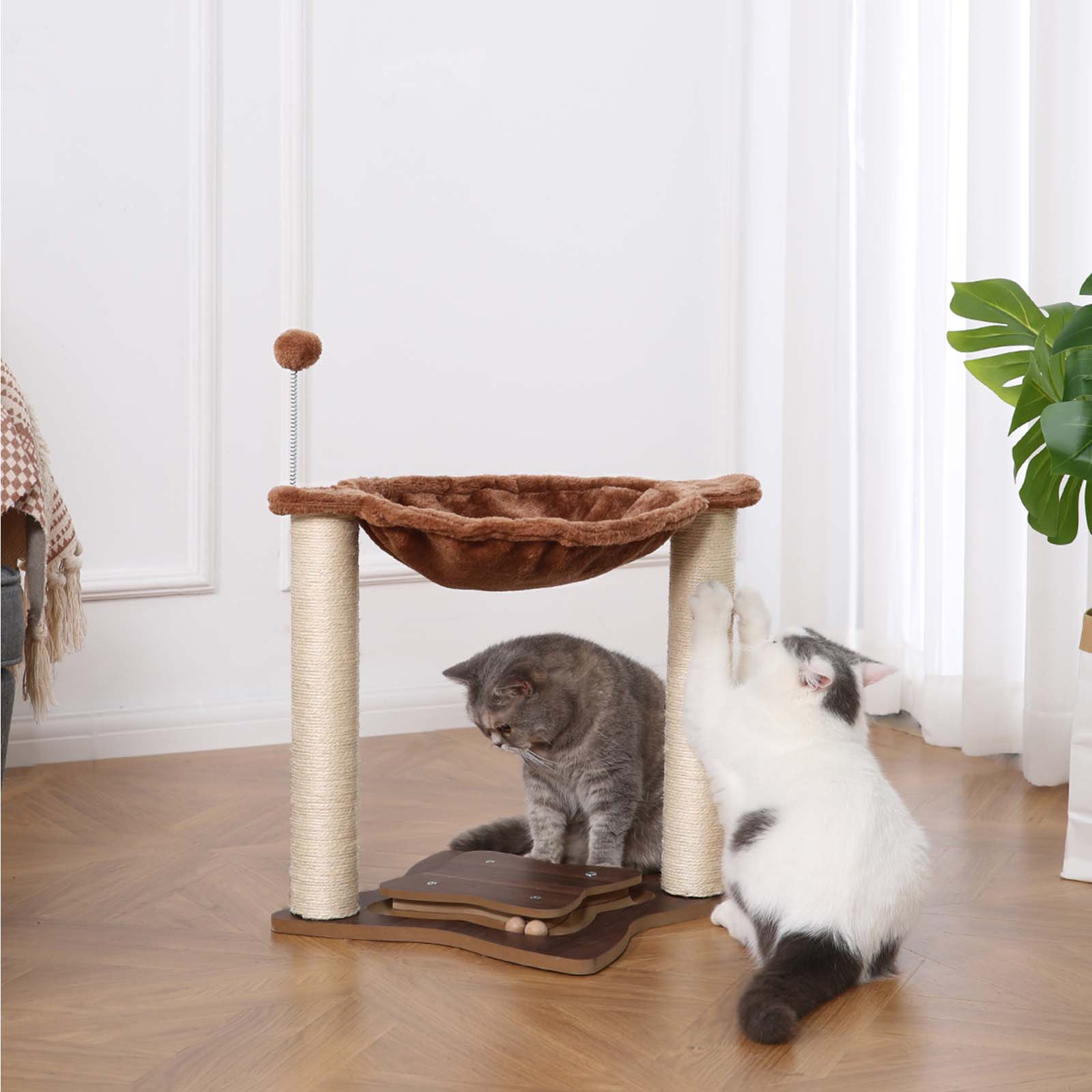 Cat scratching outlet post and hammock