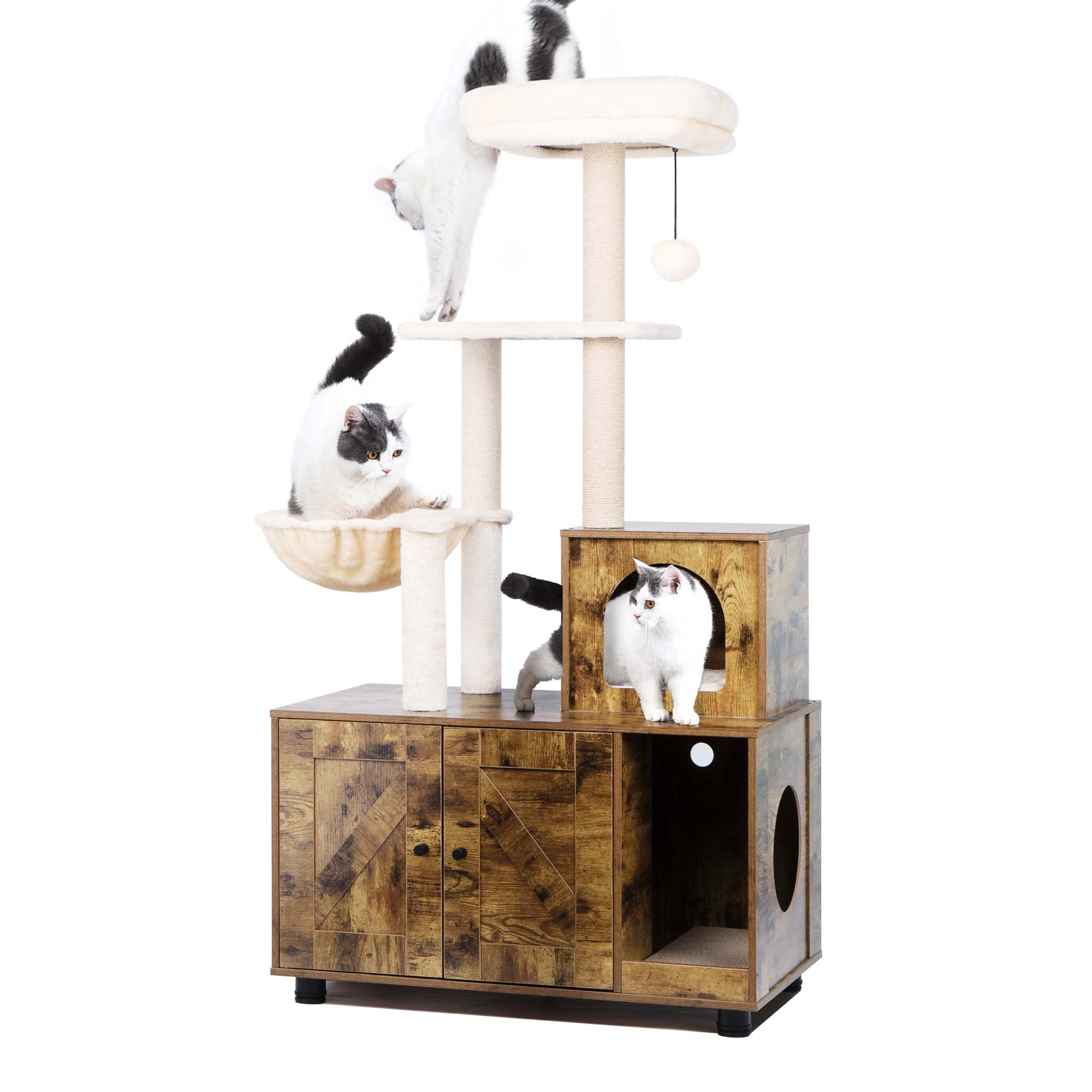 Cat condo on sale with litter box