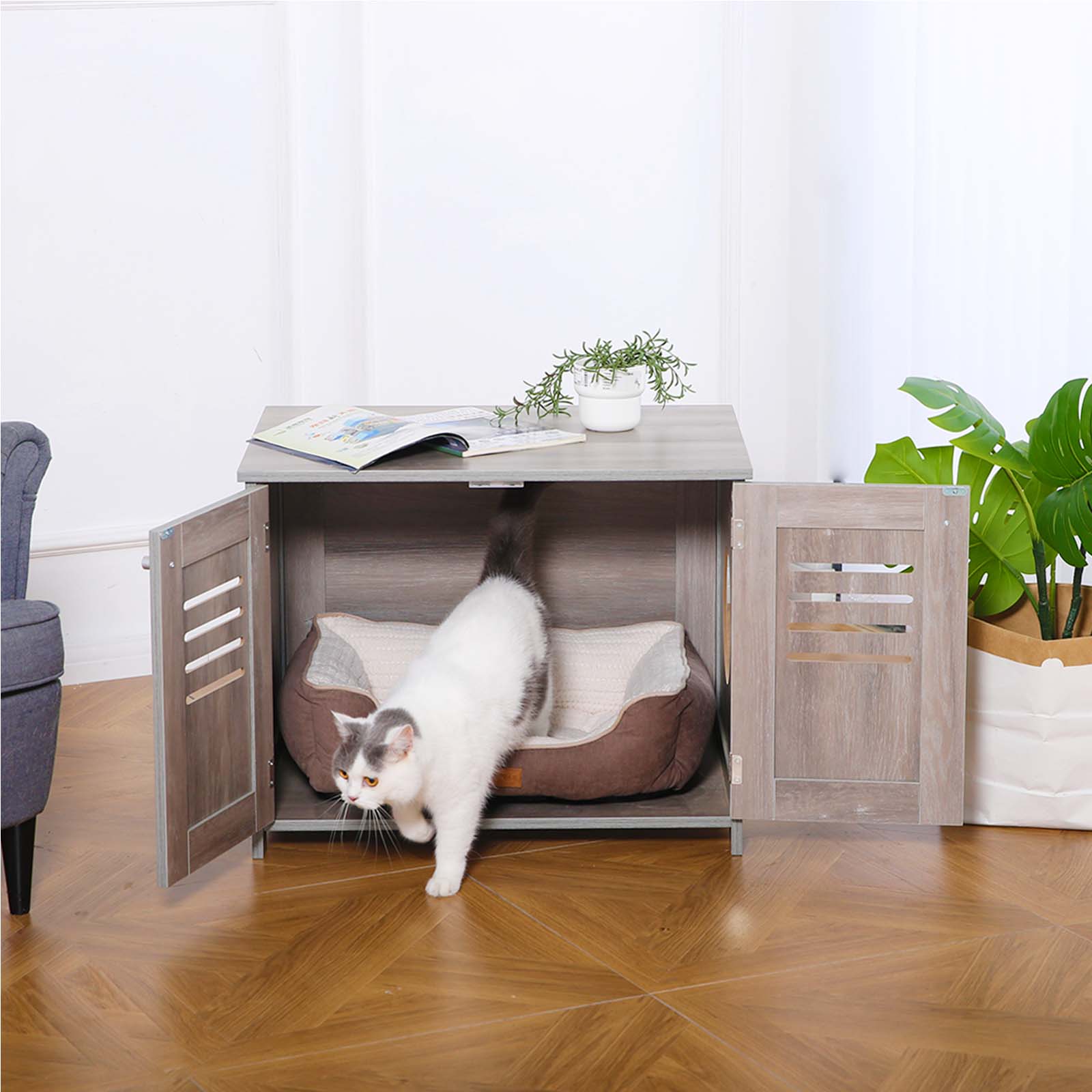 Double litter box clearance furniture